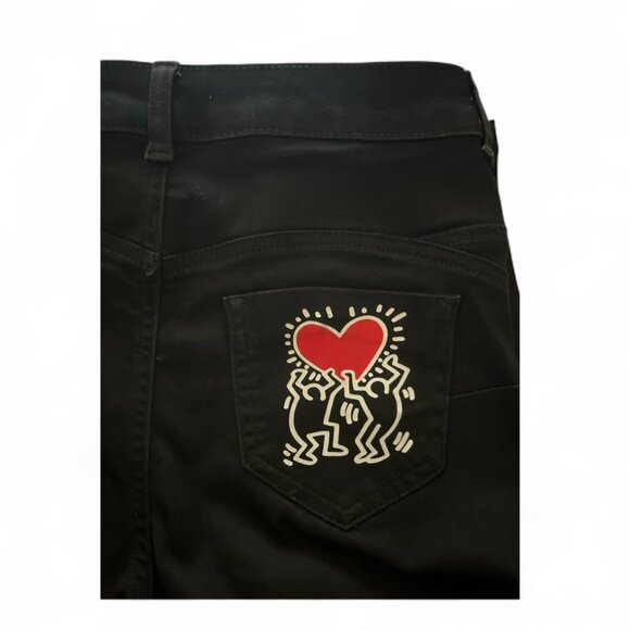 Calzedonia x Keith Haring Soft Touch Push Up Jeans Black Small - Picture 8 of 9